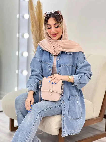 مانتو جین برش‌دار