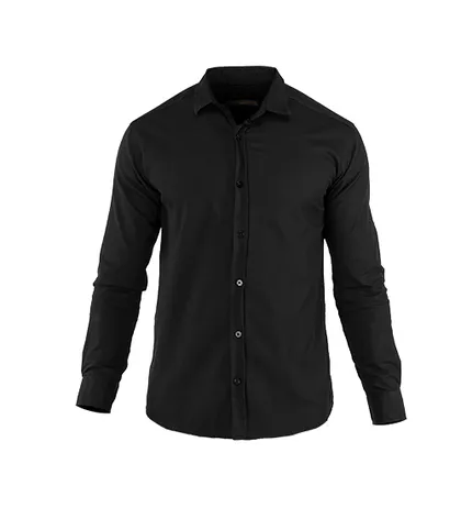 پیراهن اسپرت کتان مردانه آستین بلند مشکی Polo