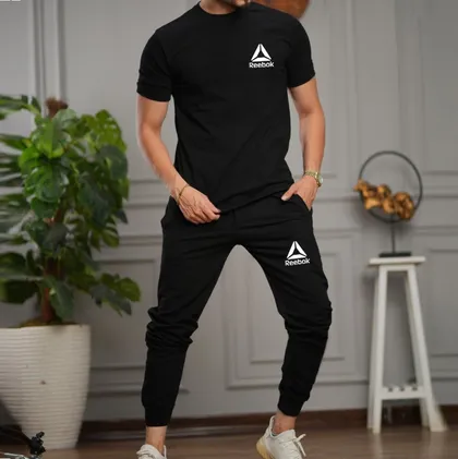 ست تیشرت و شلوار ریبوک Reebok آستین کوتاه رنگ مشکی