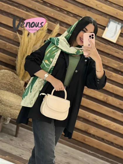 مانتو لینن تک جیب آستین پفی