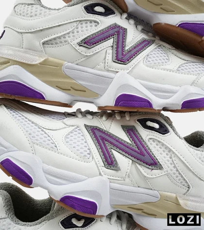 کفش کتانی مردانه و زنانه سفید بنفش NEW BALANCE 9060 مدل 2153