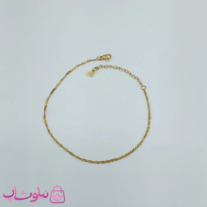 پابند زنانه مدل پیچ ظریف استیل طلایی رنگ