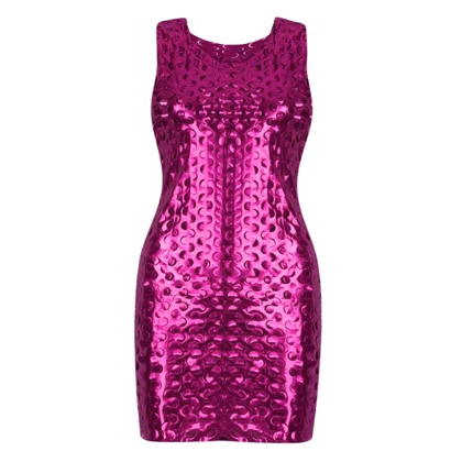 پیراهن زنانه فلسی مدل دیسکویی سرخابی ویتاریتا