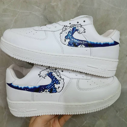 کفش اسپرت کاستوم کتانی با طرح موج کاناگاوا نایک nike ایرفورس air force کد 56648
