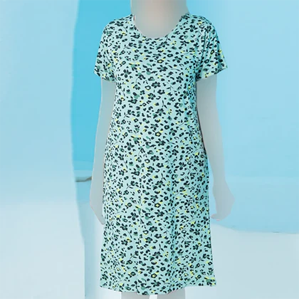 پیراهن آستین کوتاه یقه گرد چاپدار بلکس (نیکوتن پوش) کد 15426