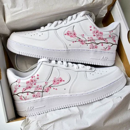 کفش اسپرت کاستوم کتانی ایرفورس air force طرح Cherry Blossom Print نایک nike کد 141634
