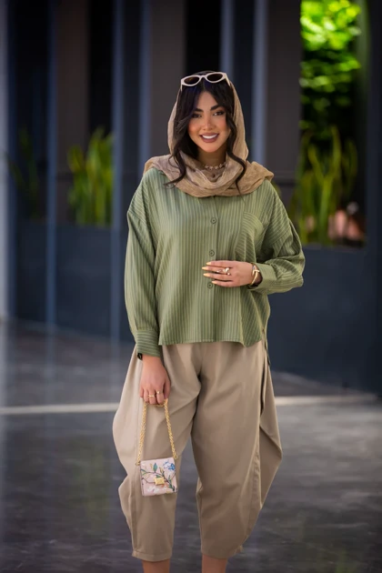مانتو خطی ژاکارد پری