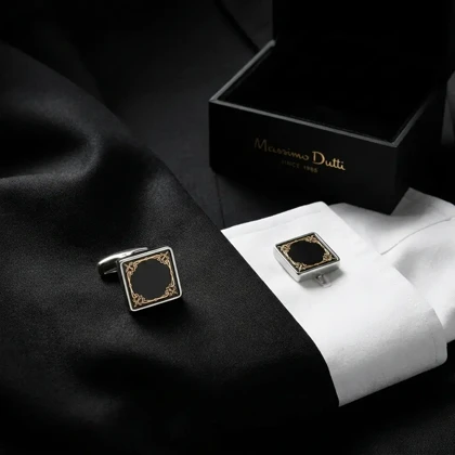دکمه سردست لاکچری طرح تایل اسلیمی برند Massimo Dutti