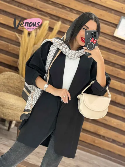 مانتو لینن کتی یقه آمریکایی