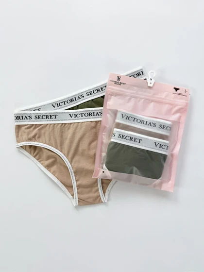 شورت اسلیپ زنانه نخ پنبه کمر کش شاین بسته 2 عددی ویکتوریا سکرت Victoria's Secret