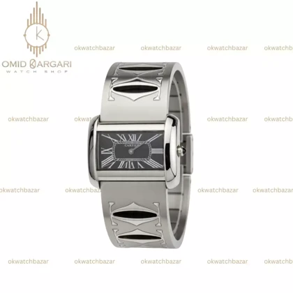 ساعت مچی کارتیه بند سیلور قاب صفحه مشکی Cartier