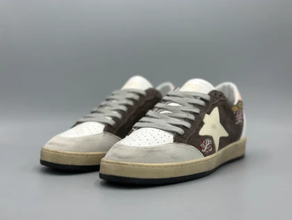 کتانی گلدن گوس ال تی دی جیر قهوه ای کرم گلبهی/Golden Goose Limited Edition