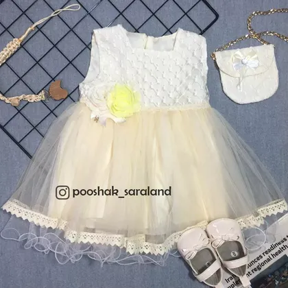 سارافون مجلسی نوزاد دخترانه گل‌دار