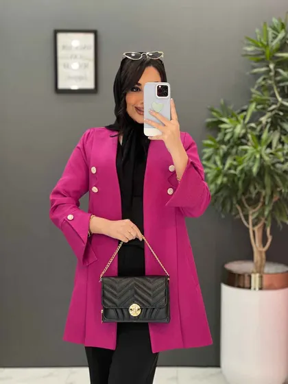 مانتو مزونی یقه دکمه دار