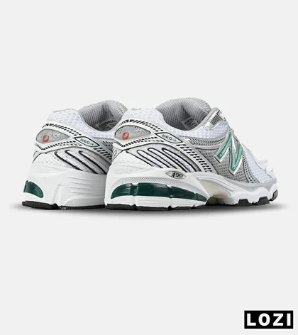 کفش کتانی بزرگ پا سفید طوسی سبز New Balance 860 v02 مدل 8364