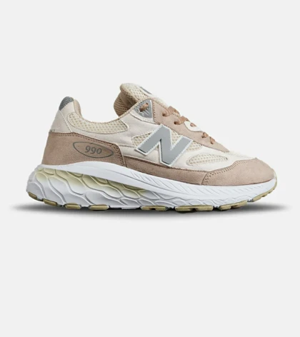 کفش کتانی مردانه کرم طوسی NEW BALANCE 990 مدل 8055
