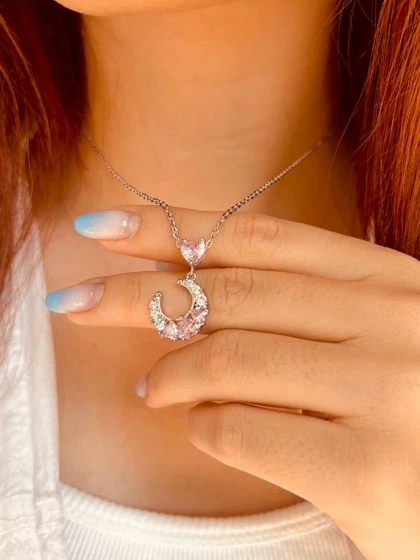 گردنبند ماه صورتی