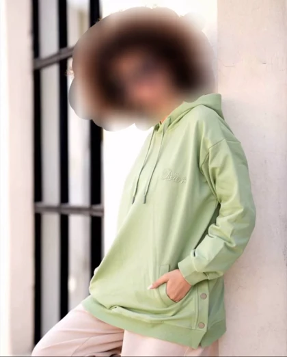 هودی کلاهدار بغل دکمه