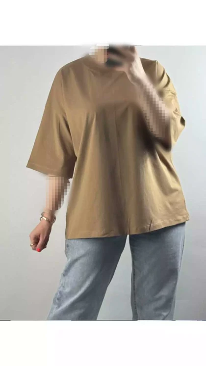 تیشرت باکسی نخ پنبه زنانه 63001
