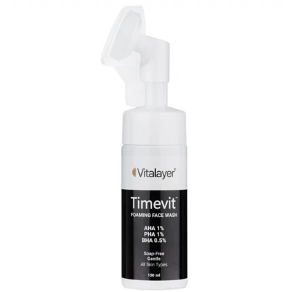فوم شستشو صورت ویتالیر مدل Timevit مناسب انواع پوست حجم 150ml