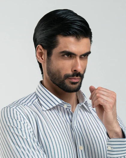 ام کی کالکشن پیراهن آستین بلند mk-1683-navy-blue
