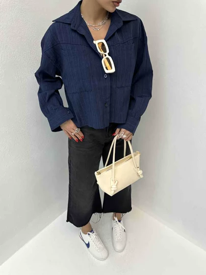 شومیز نیم‌تنه 2 جیب