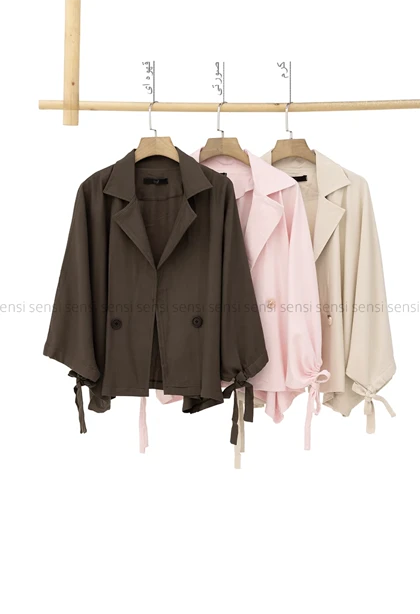 کت لینن آستین بندی کد1005676