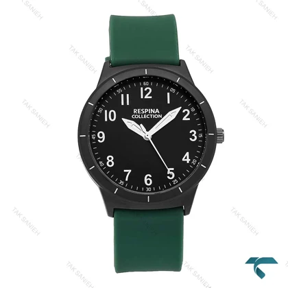 ساعت رسپینا زنانه مشکی بند سبز Respina-7030-L