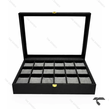 جعبه ساعت 18 تایی طوسی Watches-Box-18-10666-U