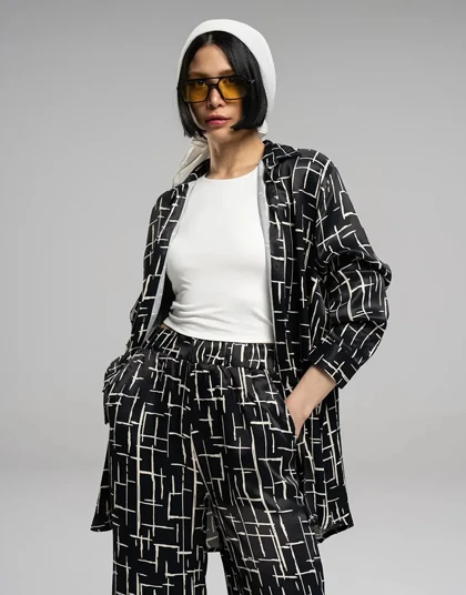 ساتن طرح خط ست دار