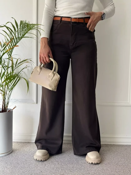 شلوار کتان نیم بگ