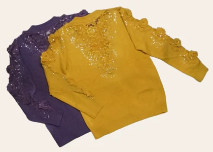 بلوز بافت مجلسی زنانه گپ ترک گل برجسته