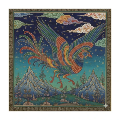 استیکر پارچه و لباس پاد آفرین مدل سیمرغ ایرانی کد 3705