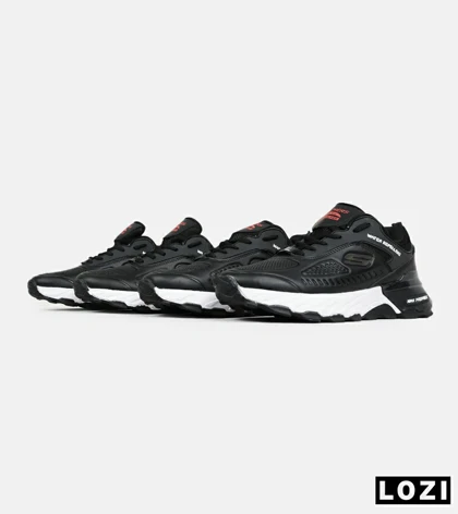 کفش کتانی مردانه مشکی سفید SKECHERS water repellent