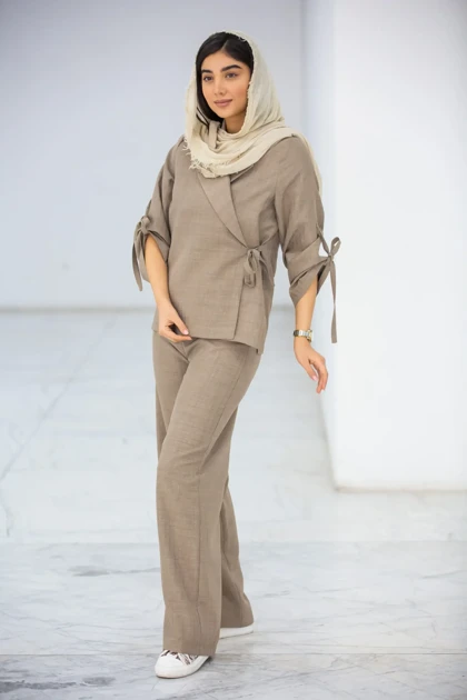 کت زنانه استریپ بغل بندی