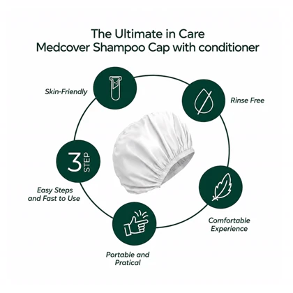 کلاه شامپو بدون آب medcover حاوی نرم کننده