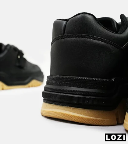 کفش کتانی بگ دار مردانه و زنانه مشکی کرم BERSHKA مدل 4846