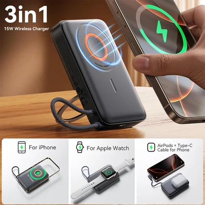 پاور بانک 10000 وایرلس جویروم Joyroom مدل JR-PBM02 توان 22.5 وات