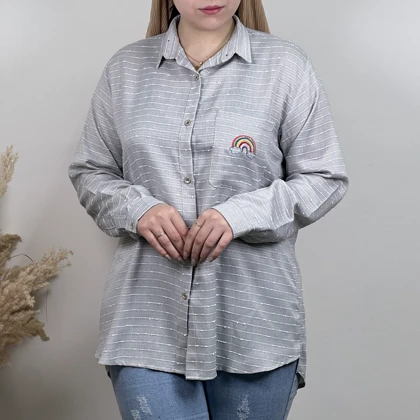 شومیز لینن لمه گلدوزی