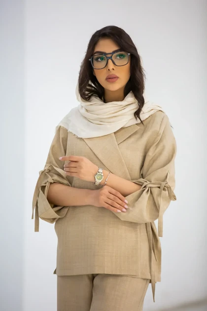 کت زنانه استریپ بغل بندی