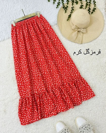 دامن پفکی گل‌دار کد محصول 1070