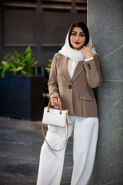 مانتو مازراتی ملانژ دکوب چاک‌دار