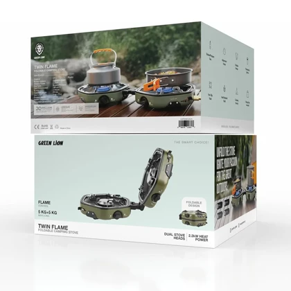 اجاق گاز کمپینگ تاشو دو شعله GREEN LION Twin Flame Foldable