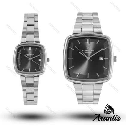 ساعت ست رومانسون دایمند سیلور صفحه مشکی s-10068