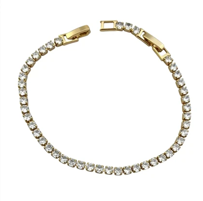 دستبند زنانه ژوپینگ مدل الیسا طرح تنیسی با نگین‌های درخشان