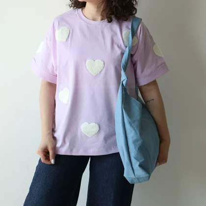 تیشرت زنانه قلبی کد 6043