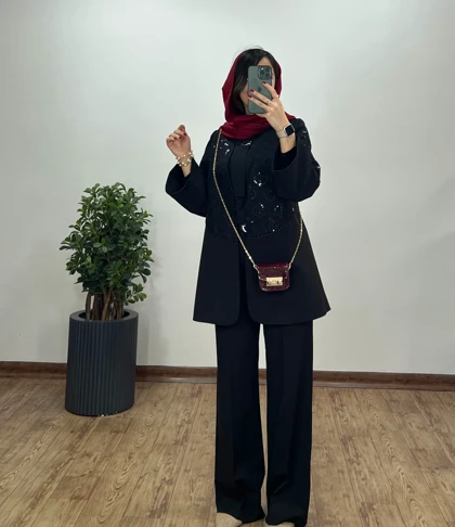 مانتو مجلسی سوزندوزی ستاک