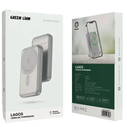 پاور بانک 10000 وایرلس 22.5 وات گرین لاین GL-PB60 LAGOS
