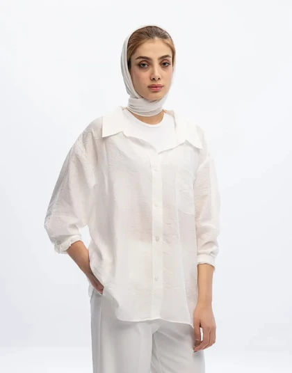 یقه شکاری پارچه چروک