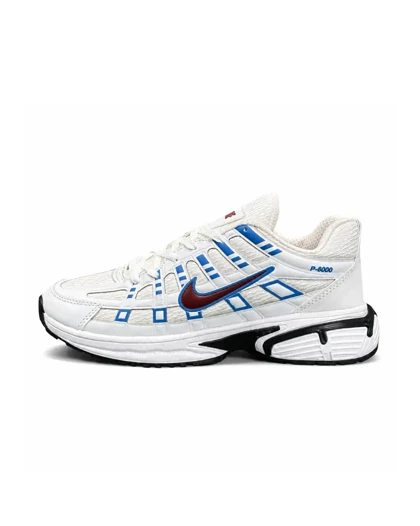 کتانی مردانه مدل رانینگ نایک P6000 سفید آبی قرمز NIKE